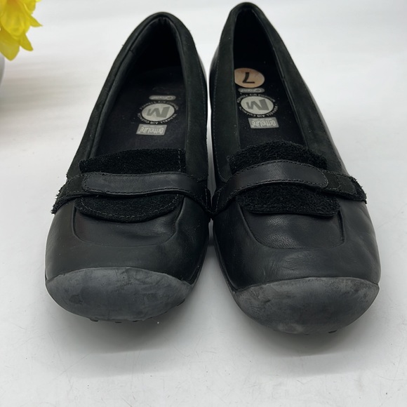 Merrell Black Slip On Wedge Loafer Air Cushion Footbed Sz 7. BLO3229E - Picture 2 of 8